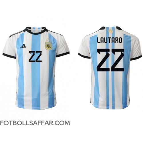 Argentina Lautaro Martinez #22 Hemmatröja VM 2022 Kortärmad